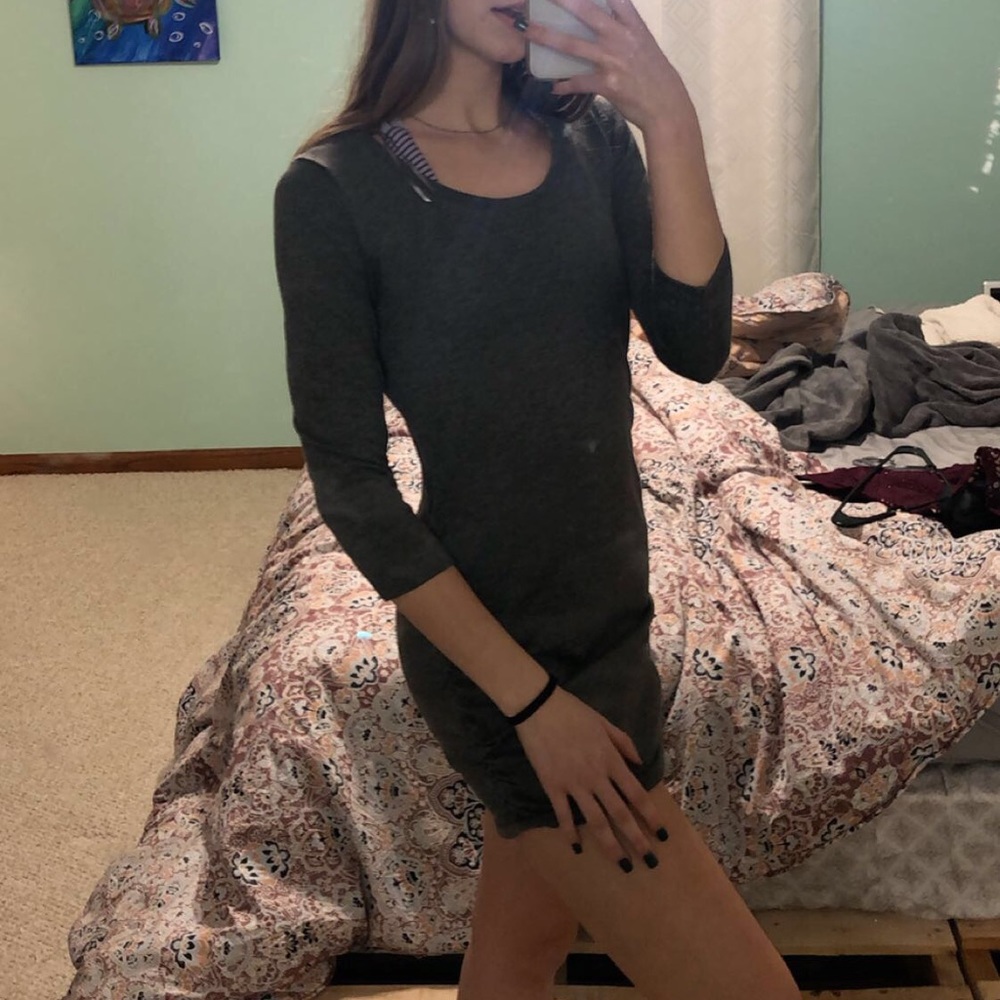 grey body con dress